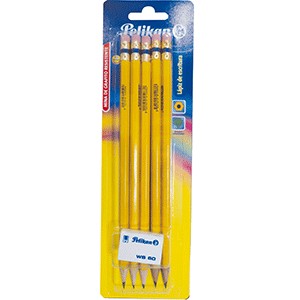 LAPICES NO. 2 HB BLISTER CON 5 LAPICES Y 1 GOMA