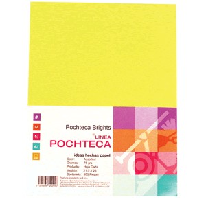 PAPEL BRIGHT YELLOW NEON CARTA 100 HOJAS POCHTECA