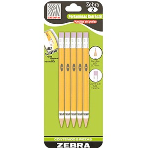 LAPICERO RETRACTIL ZEBRA-2 0.7 MM PAQ/5