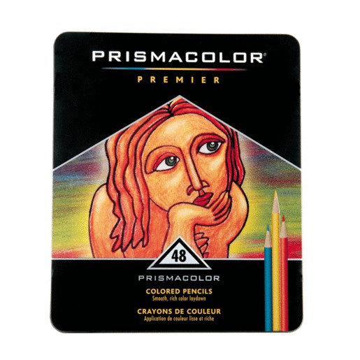 CAJA DE COLORES PRISMACOLOR METALICA CON 48 PIEZAS